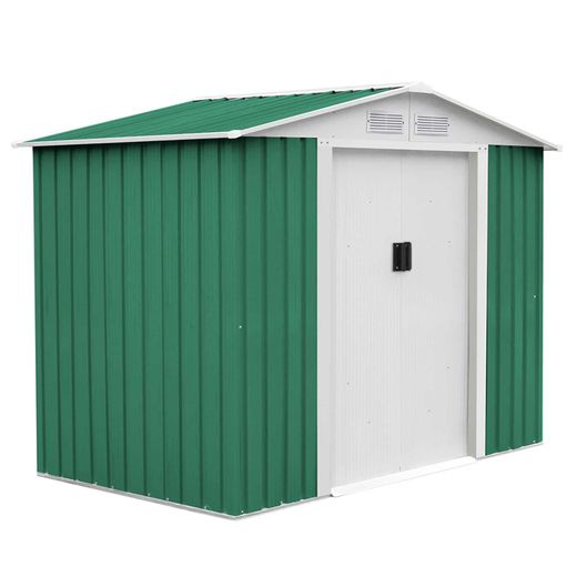 Caseta Metálica Gardiun Glasgow 6,3 m² Exterior 241x261x198 cm - Acero Galvanizado Verde, Resistente y Duradera para Jardín y Exterior