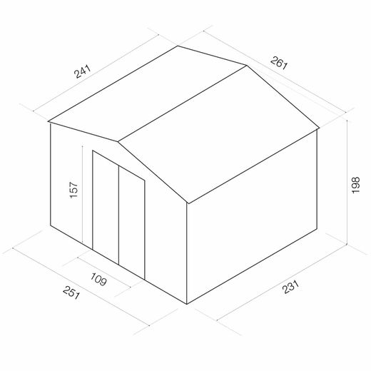 Caseta Metálica Gardiun Glasgow 6,3 m² Exterior 241x261x198 cm - Acero Galvanizado Verde, Resistente y Duradera para Jardín y Exterior