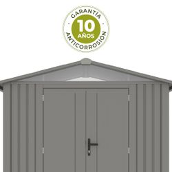 Caseta Metálica Gardiun Grunewald 4,03 m² Exterior 240x168x220 cm en Acero con Ventana Lateral y Puerta Doble 106x178 cm – Ideal para Jardín y Uso Exterior
