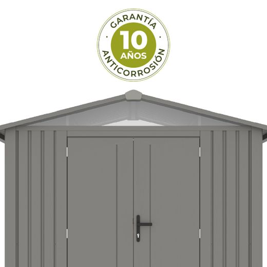 Caseta Metálica Gardiun Grunewald 4,03 m² Exterior 240x168x220 cm en Acero con Ventana Lateral y Puerta Doble 106x178 cm – Ideal para Jardín y Uso Exterior