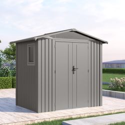 Caseta Metálica Gardiun Grunewald 4,03 m² Exterior 240x168x220 cm en Acero con Ventana Lateral y Puerta Doble 106x178 cm – Ideal para Jardín y Uso Exterior