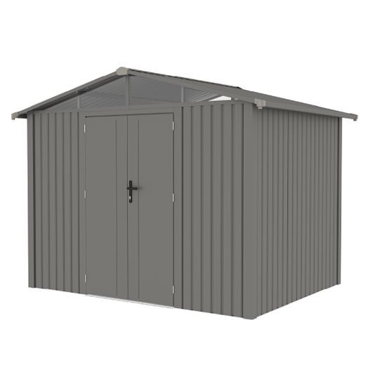 Caseta Metálica Gardiun Grunewald 7 m² Exterior 304x232x228 cm en Acero con Ventana Lateral y Puerta Doble 106x178 cm – Ideal para Jardín y Uso Exterior