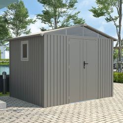 Caseta Metálica Gardiun Grunewald 7 m² Exterior 304x232x228 cm en Acero con Ventana Lateral y Puerta Doble 106x178 cm – Ideal para Jardín y Uso Exterior