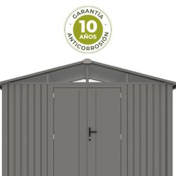 Caseta Metálica Gardiun Grunewald 7 m² Exterior 304x232x228 cm en Acero con Ventana Lateral y Puerta Doble 106x178 cm – Ideal para Jardín y Uso Exterior