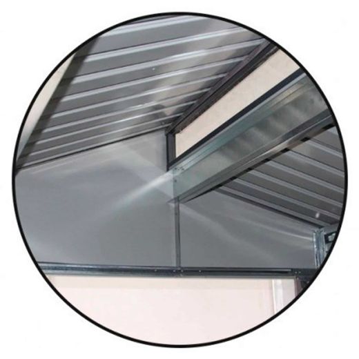 Caseta Metálica Gardiun Marlow con Porche 6,85 m² - 355x193x237 cm - Acero Galvanizado Gris Antracita - Exterior Resistente y Duradero