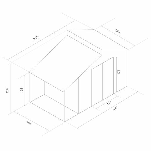 Caseta Metálica Gardiun Marlow con Porche 6,85 m² - 355x193x237 cm - Acero Galvanizado Gris Antracita - Exterior Resistente y Duradero