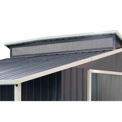 Caseta Metálica Gardiun Marlow con Porche 6,85 m² - 355x193x237 cm - Acero Galvanizado Gris Antracita - Exterior Resistente y Duradero