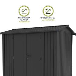 Caseta Metálica Gardiun Spree 4,1 m² Exterior 232x176x212 cm - Estructura de Acero con Ventana Lateral y Puerta Doble 106x178 cm, Ideal para Jardín y Uso Exterior