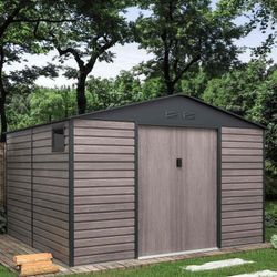 Caseta Metálica Gardiun Surrey 10,85 m² Exterior 340x319x226 cm en Acero con Ventana Lateral y Efecto Madera Veteada – Ideal para Jardín y Espacios Exteriores