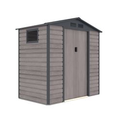 Caseta Metálica Gardiun Surrey 2,71 m² Exterior 213x127x211 cm - Estructura de Acero con Ventana Lateral y Diseño Efecto Madera Veteada