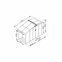 Caseta Metálica Gardiun Toronto con Leñero 3,53 m² Exterior 278x127x195 cm - Acero Galvanizado Gris Antracita, Resistente y Duradera para Jardín y Almacenamiento