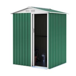 Caseta Metálica Milton Gardiun 2 m² con Puerta Deslizante, Acero Galvanizado, Color Verde – Ideal para Jardín y Almacenamiento Exterior