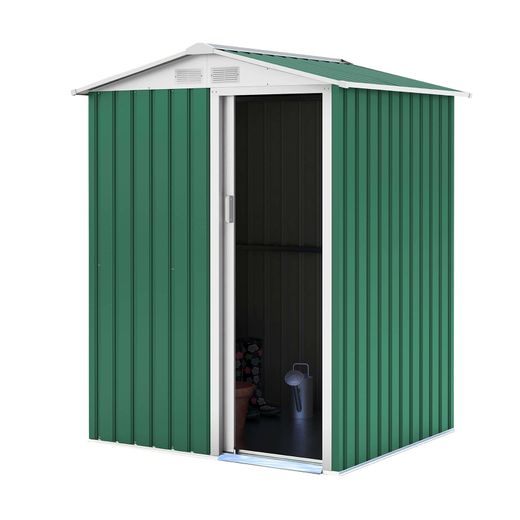 Caseta Metálica Milton Gardiun 2 m² con Puerta Deslizante, Acero Galvanizado, Color Verde – Ideal para Jardín y Almacenamiento Exterior