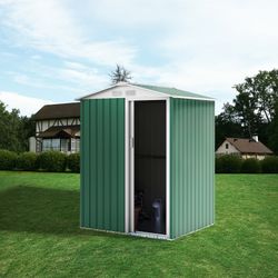 Caseta Metálica Milton Gardiun 2 m² con Puerta Deslizante, Acero Galvanizado, Color Verde – Ideal para Jardín y Almacenamiento Exterior