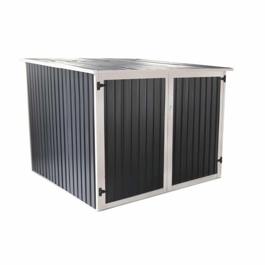 Caseta Metálica para Bicicleta Gardiun Veloc I (X2) 2,81 m² Exterior - 198x142x157 cm, Protección Resistente y Duradera para Tu Bicicleta al Aire Libre