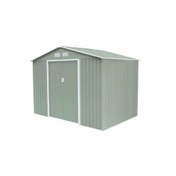 Caseta Metálica para Jardín Gardiun Leeds 5,30 m² - 277x191x202 cm, Exterior, Acero Galvanizado, Color Verde Claro, Resistente y Duradera