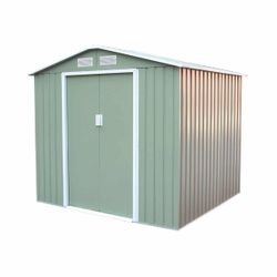 Caseta Metálica para Jardín Gardiun Sunderland 4,07 m² - Exterior 213x191x195 cm, Acero Galvanizado, Color Verde Claro, Resistente y Duradera