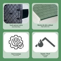 Caseta para Perro Mediano Zeus Plus Gardiun 78x87x81 cm - Fabricada en Resina, Color Beige/Verde, Resistente y Duradera para Exterior