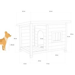 Caseta para Perro Pequeño Gardiun Dona 85x58x60 cm con Acceso Frontal y Techo de Tela Asfáltica | Puerta 23x35 cm - Protección y Comodidad para Mascotas