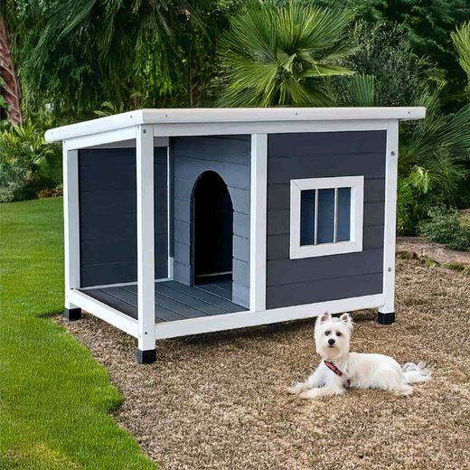 Caseta para Perro Pequeño Gardiun Dona 85x58x60 cm con Acceso Frontal y Techo de Tela Asfáltica | Puerta 23x35 cm - Protección y Comodidad para Mascotas