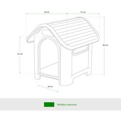 Caseta para Perro Pequeño Gardiun Kira 59x75x66 cm - Hecha en Resina, Color Beige/Verde, Resistente y Duradera para Mascotas