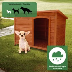 Caseta para Perro Pequeño Gardiun Sugar 85x58x58 cm con Tejado a 1 Agua y Cubierta Asfáltica, Diseño Resistente y Protección Climática Ideal para Mascotas