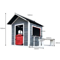 Casa per bambini, 116 x 138 x 132,5 cm, in legno di pino multicolore | Collezione Chloe
