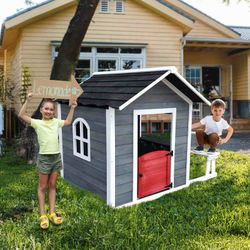 Casa per bambini, 116 x 138 x 132,5 cm, in legno di pino multicolore | Collezione Chloe
