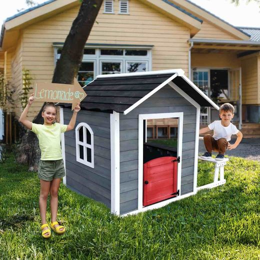 Casa per bambini, 116 x 138 x 132,5 cm, in legno di pino multicolore | Collezione Chloe