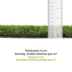 Césped Artificial en Rollo Gardiun Greenhill Pro I 30 mm 500x100 cm - Efecto Memoria, Alta Resistencia y Aspecto Natural para Jardines y Terrazas