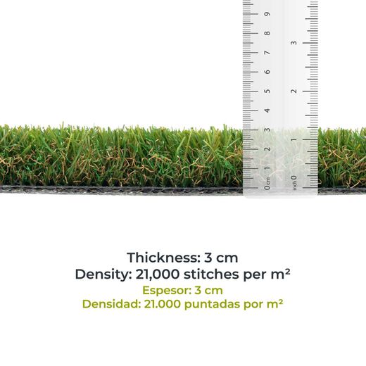 Césped Artificial en Rollo Gardiun Greenhill Pro I 30 mm 500x100 cm - Efecto Memoria, Alta Resistencia y Aspecto Natural para Jardines y Terrazas