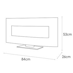 Stufa elettrica 1600 W, 84 x 26 x 53 cm, in metallo e vetro temperato nero | Collezione Minesota
