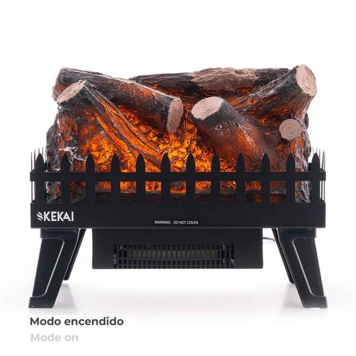 Chimenea eléctrica, 47,5 x 22 x 40,36 cm, de acero y resina en negro | Colección Utah