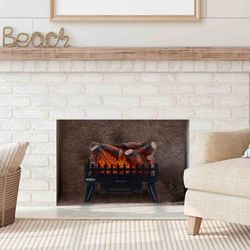 Chimenea eléctrica, 47,5 x 22 x 40,36 cm, de acero y resina en negro | Colección Utah