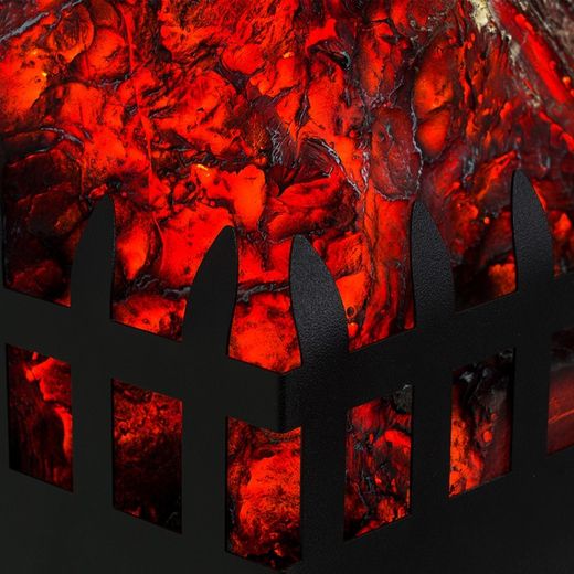 Chimenea eléctrica, 47,5 x 22 x 40,36 cm, de acero y resina en negro | Colección Utah