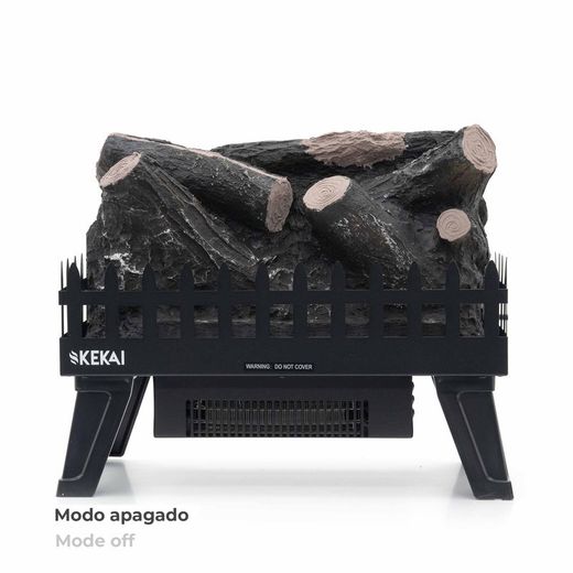 Chimenea eléctrica, 47,5 x 22 x 40,36 cm, de acero y resina en negro | Colección Utah