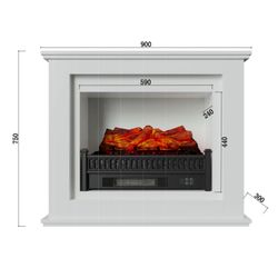 Cheminée Électrique avec Feu Simulé et Revêtement Blanc, 90x30x75 cm, Télécommande