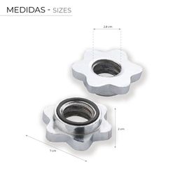 Cierre de Estrella para Mancuernas Fytter, Metal Resistente, 2,8 cm, Pack de 2