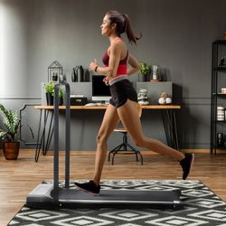 Cinta de correr plegable, 49 x 125 x 125 cm, de acero en gris y negro | Colección Serie 300