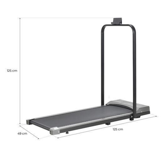 Cinta de correr plegable, 49 x 125 x 125 cm, de acero en gris y negro | Colección Serie 300