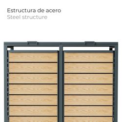 Gardiun Liam 132x80x116 cm Abfalltonnenbox aus verzinktem Stahl | Modulare Recyclingtonnenbox mit Öffnung oben | Langlebiges und stilvolles Design für den Außenbereich
