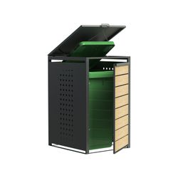 Gardiun Liam 68x80x116 cm Recyclingbehälter-Unterstand aus verzinktem Stahl | Modulare Recyclingbehälter-Unterführung mit Öffnung oben | Praktisches und langlebiges Design