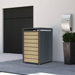Gardiun Liam 68x80x116 cm Recyclingbehälter-Unterstand aus verzinktem Stahl | Modulare Recyclingbehälter-Unterführung mit Öffnung oben | Praktisches und langlebiges Design