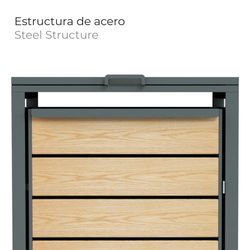 Gardiun Liam 68x80x116 cm Recyclingbehälter-Unterstand aus verzinktem Stahl | Modulare Recyclingbehälter-Unterführung mit Öffnung oben | Praktisches und langlebiges Design
