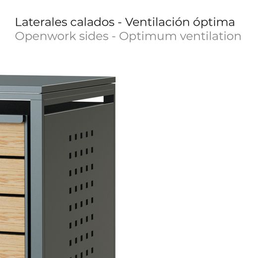 Gardiun Liam 68x80x116 cm Recyclingbehälter-Unterstand aus verzinktem Stahl | Modulare Recyclingbehälter-Unterführung mit Öffnung oben | Praktisches und langlebiges Design