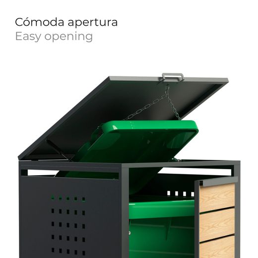 Gardiun Liam 68x80x116 cm Recyclingbehälter-Unterstand aus verzinktem Stahl | Modulare Recyclingbehälter-Unterführung mit Öffnung oben | Praktisches und langlebiges Design