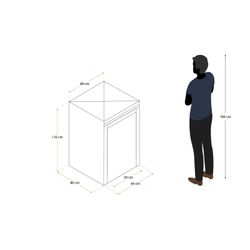 Gardiun Liam 68x80x116 cm Recyclingbehälter-Unterstand aus verzinktem Stahl | Modulare Recyclingbehälter-Unterführung mit Öffnung oben | Praktisches und langlebiges Design