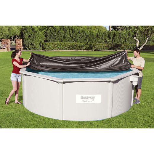 Winterabdeckung für runden Bestway-Pool Ø 396 cm mit Abflusslöchern und Befestigungsseilen