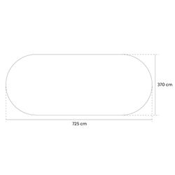 Schwimmender Isolier-Abdeckplane für ovale Pool 730x375 cm, 725x370 cm, Polyethylen