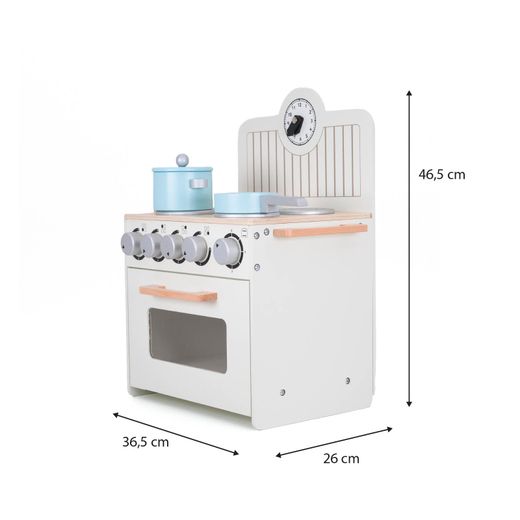 Cocina de Juguete Montessori Robincool con Horno y Accesorios de Madera Ecológica